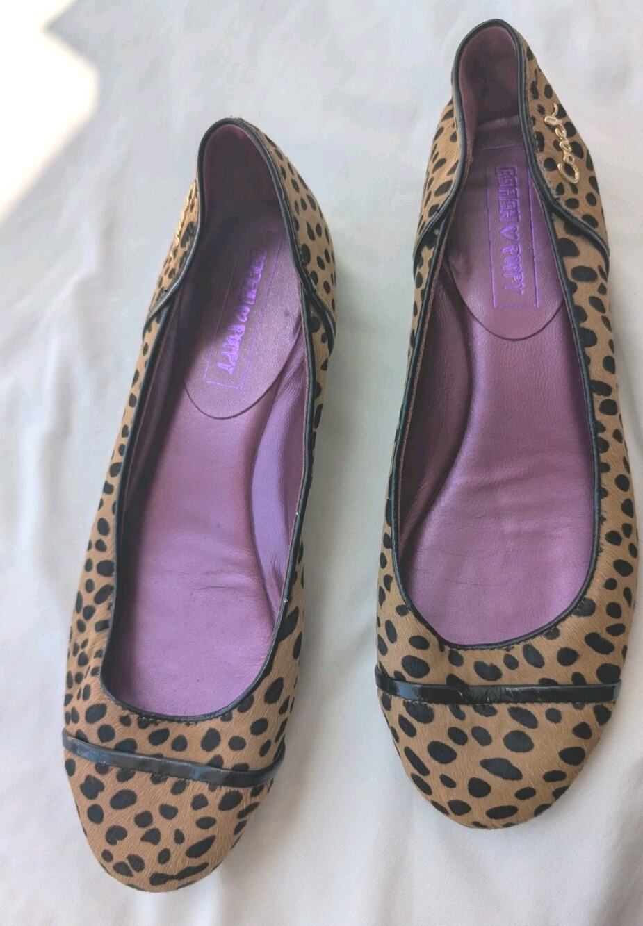 Authentic Coach Poppy Randy Animal Print Pony Hair Ballet Flat Shoes W Size 5